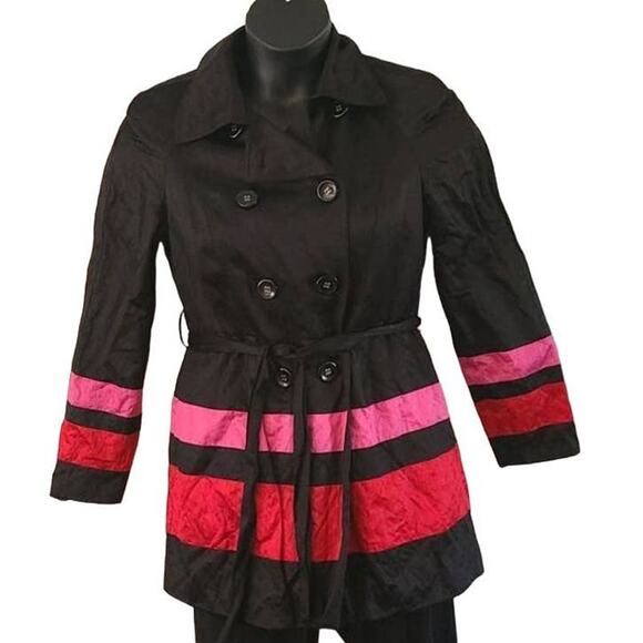 INC International Concepts Trimmed Belted Trench Coat - size Small Petite - Picture 2 of 9